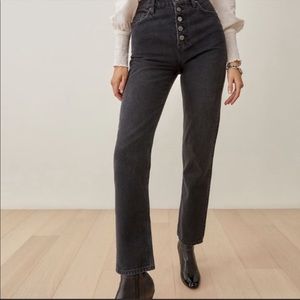 Reformation Cynthia Button Fly High Rise Straight Leg jeans NWT